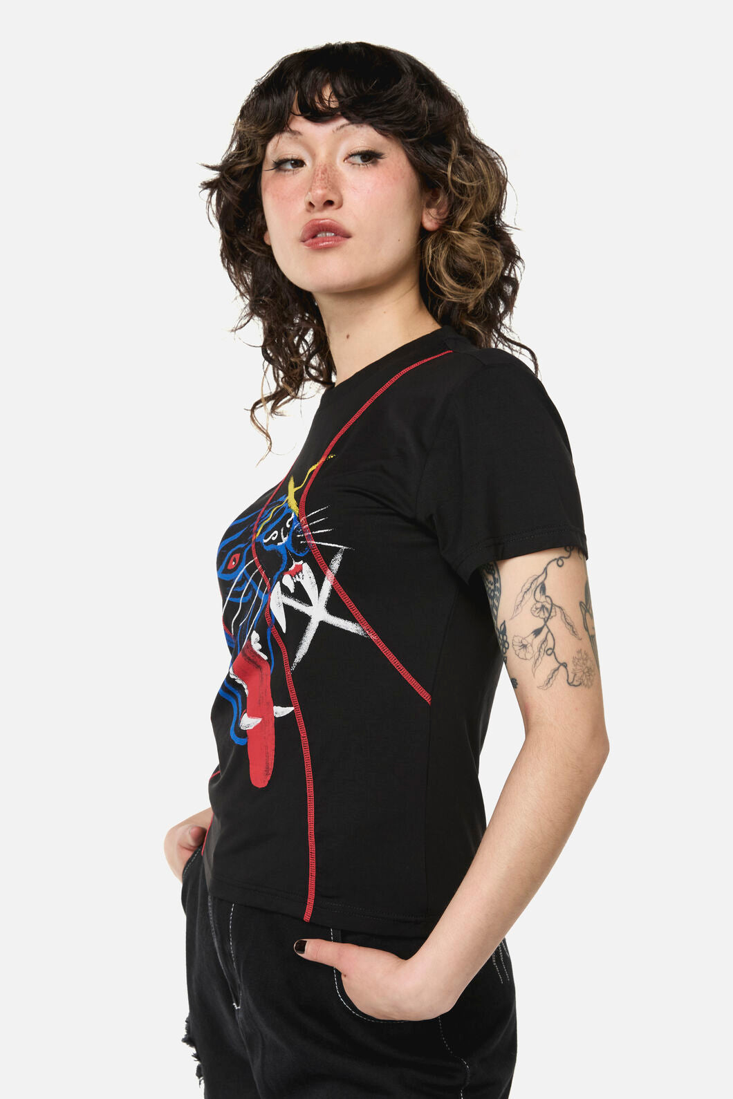 Dangerfield NZ - Rawr Punk Stitch Tee - black