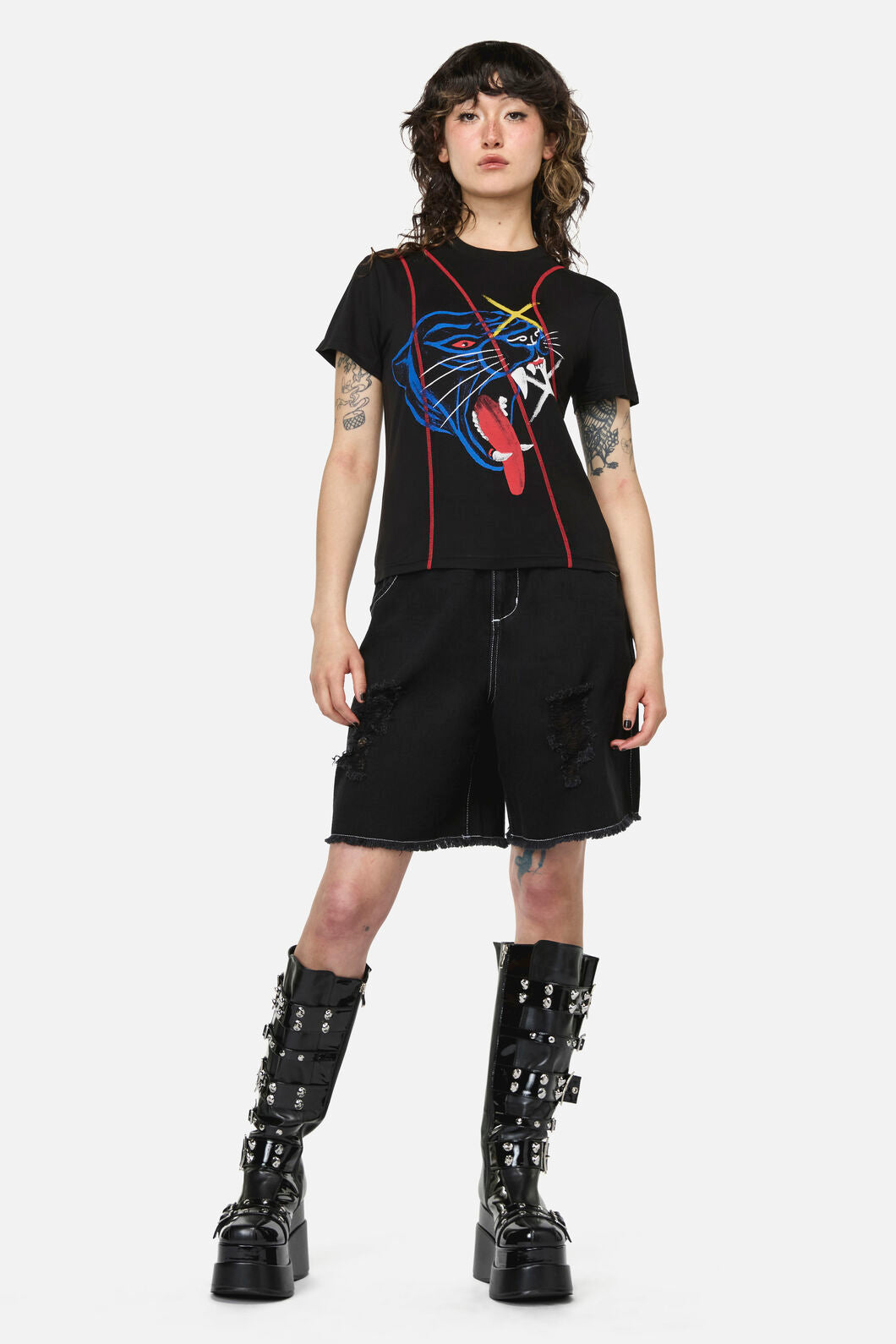Dangerfield NZ - Rawr Punk Stitch Tee - black