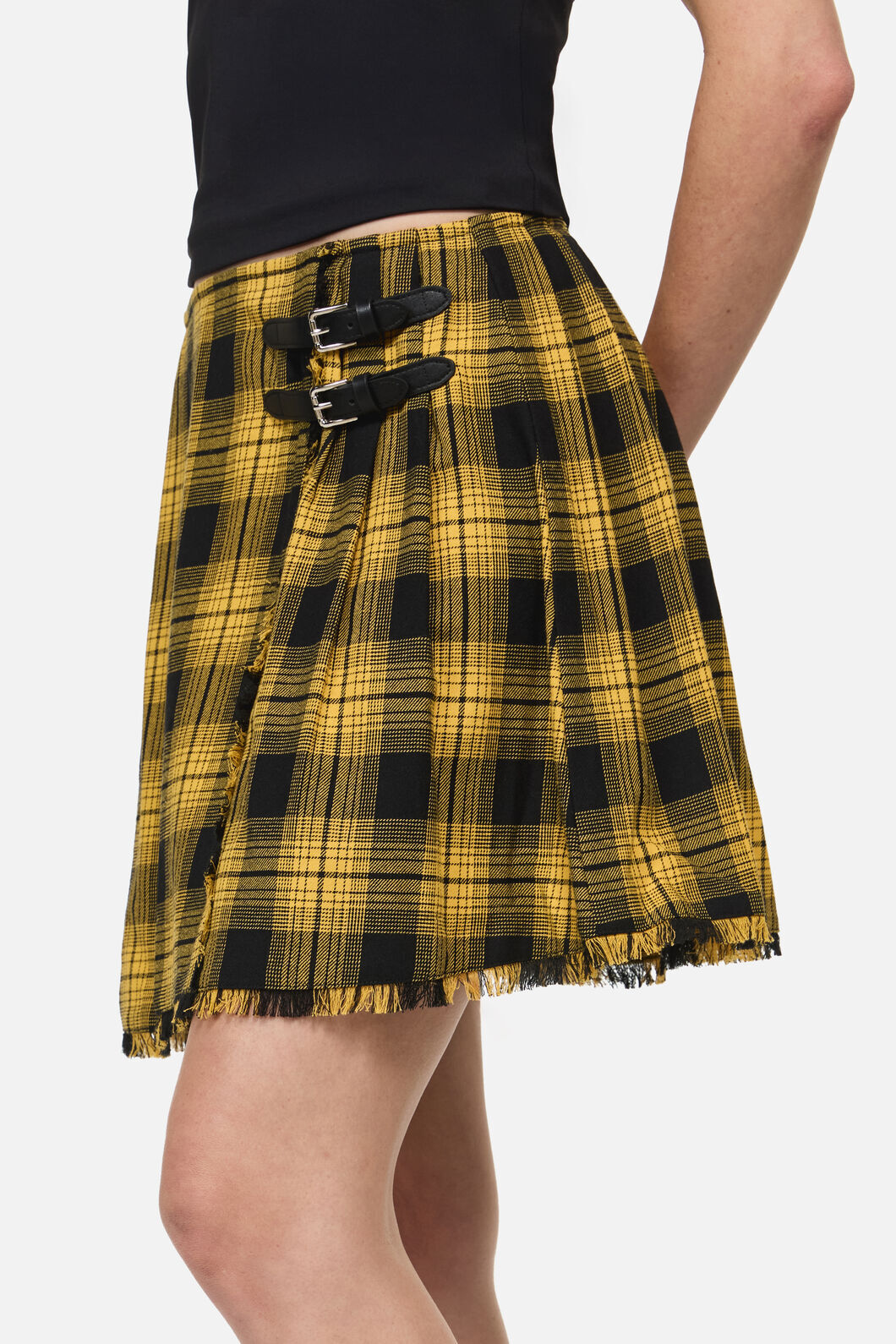 Dangerfield NZ - Tai Tartan Punk Mini Skirt - yellow
