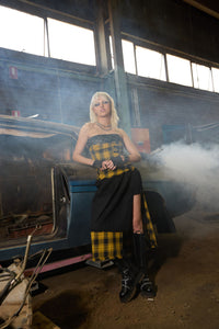 Dangerfield NZ - Tai Tartan Punk Midi Skort - yellow