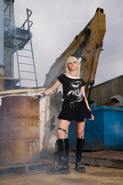 Dangerfield NZ - Flamin Punk Belt Skort - black