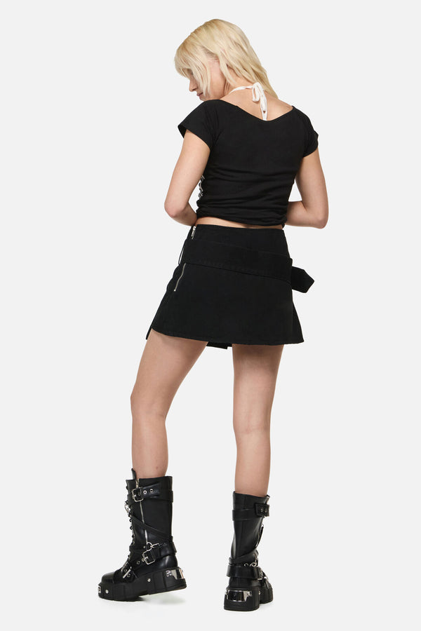 Dangerfield NZ - Flamin Punk Belt Skort - black
