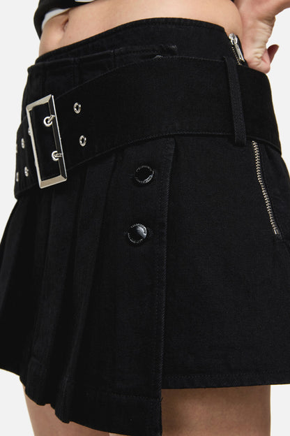 Dangerfield NZ - Flamin Punk Belt Skort - black