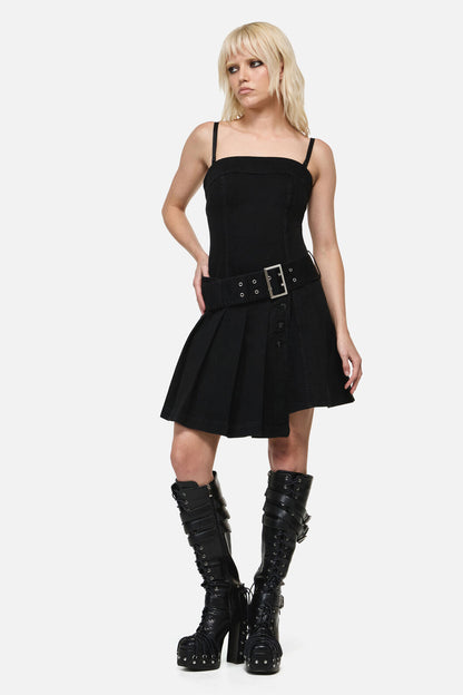 Dangerfield NZ - Flamin Punk Belt Dress - black