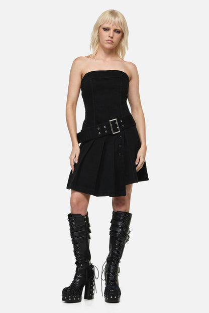 Dangerfield NZ - Flamin Punk Belt Dress - black