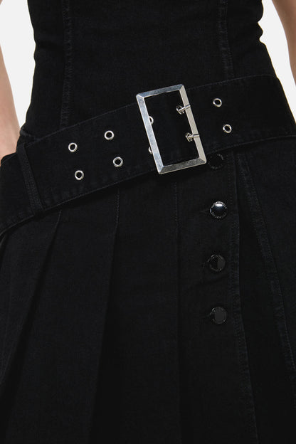 Dangerfield NZ - Flamin Punk Belt Dress - black