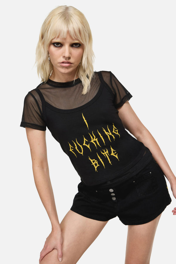 Dangerfield NZ - Biter Punk Layer Top - black