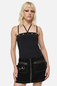 Dangerfield NZ - Biter Punk Eyelet Tank Top - black