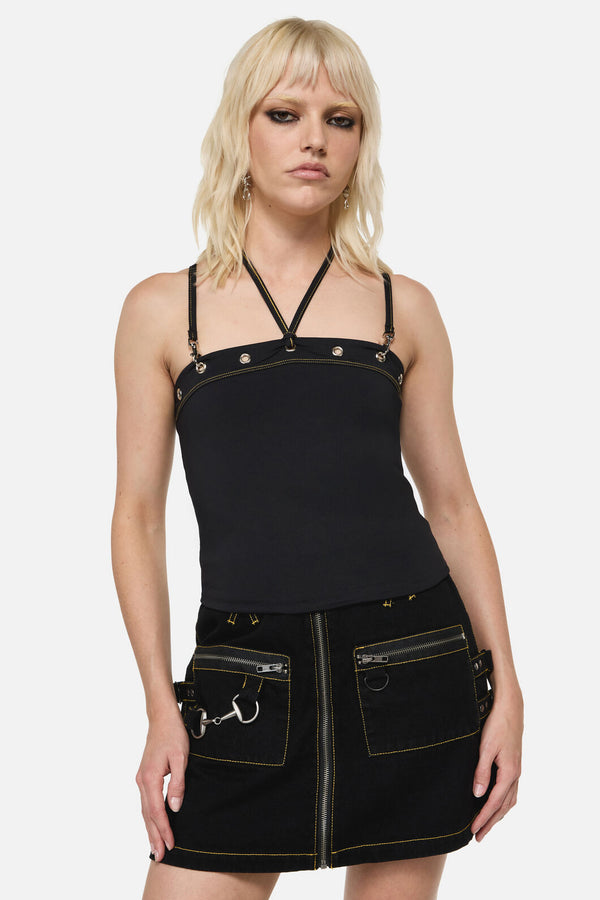 Dangerfield NZ - Biter Punk Eyelet Tank Top - black