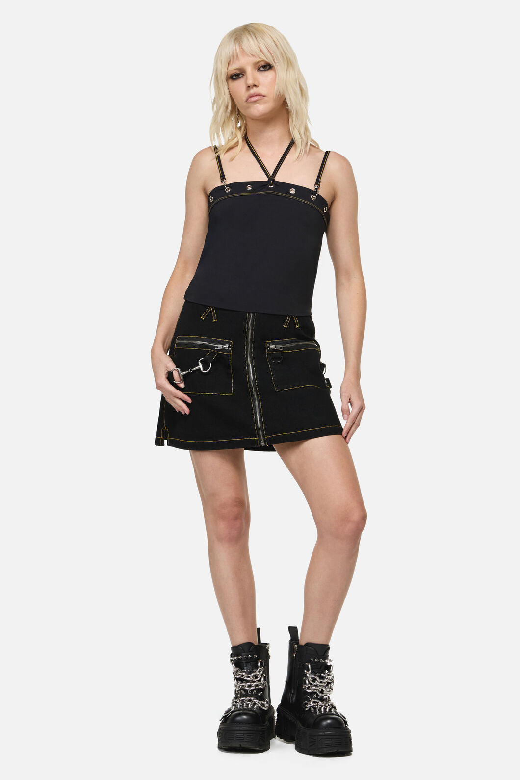 Dangerfield NZ - Biter Punk Eyelet Tank Top - black