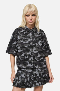 Dangerfield NZ - Disruptive Camo Boxy CropShirt - grey-black