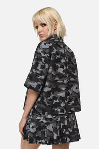 Dangerfield NZ - Disruptive Camo Boxy CropShirt - grey-black