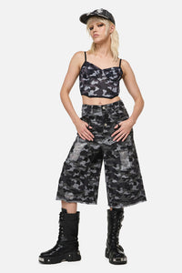 Dangerfield NZ - Disruptive Camo Mesh Corset - grey-black