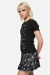 Dangerfield NZ - DisruptiveDistressedCutOutTee - grey-black