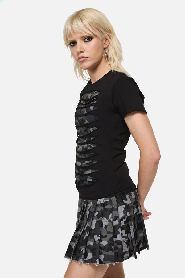 Dangerfield NZ - DisruptiveDistressedCutOutTee - grey-black