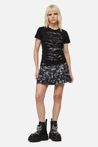 Dangerfield NZ - DisruptiveDistressedCutOutTee - grey-black