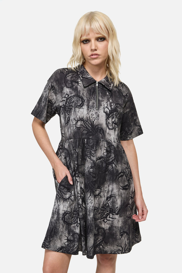 Dangerfield NZ - Scorpius Print Dress - grey