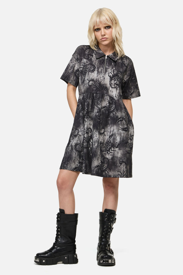 Dangerfield NZ - Scorpius Print Dress - grey