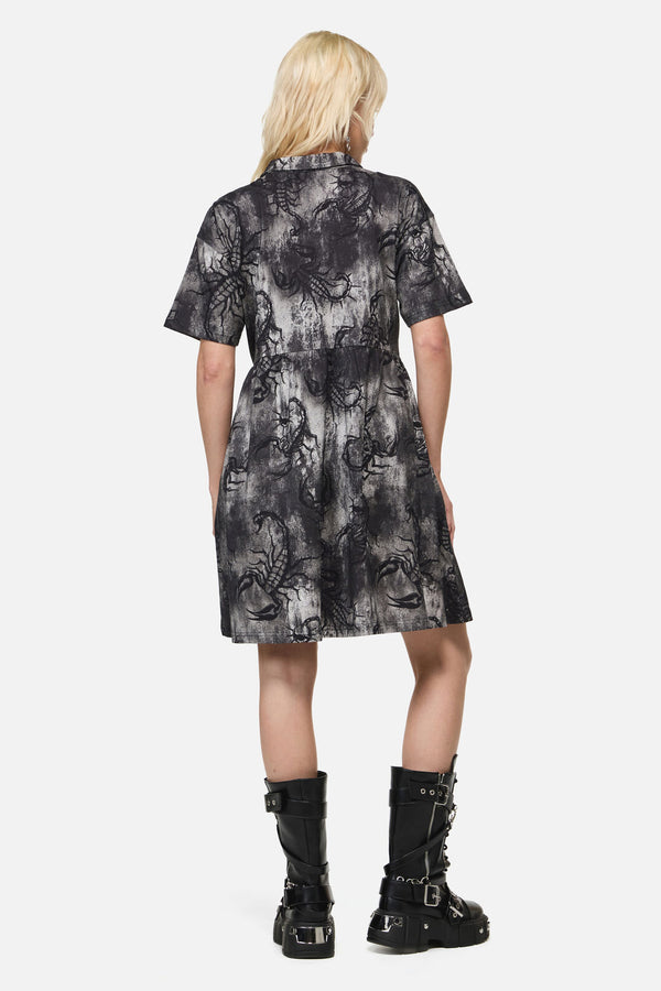 Dangerfield NZ - Scorpius Print Dress - grey