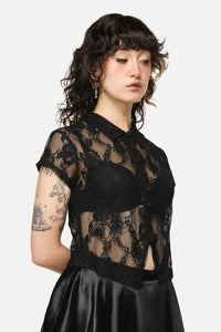 Dangerfield NZ - Pond Lace Goth Top - black