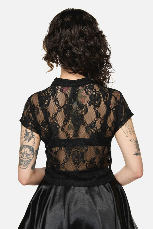Dangerfield NZ - Pond Lace Goth Top - black