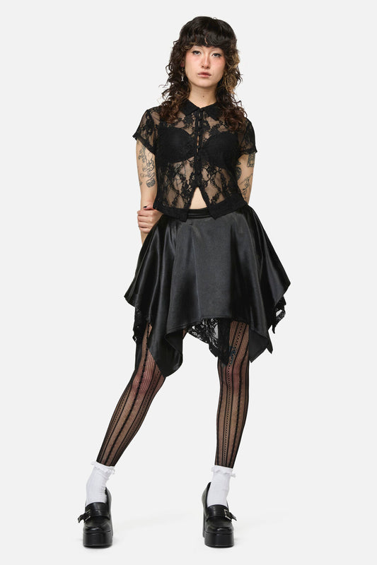 Dangerfield NZ - Pond Lace Goth Top - black