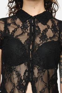 Dangerfield NZ - Pond Lace Goth Top - black
