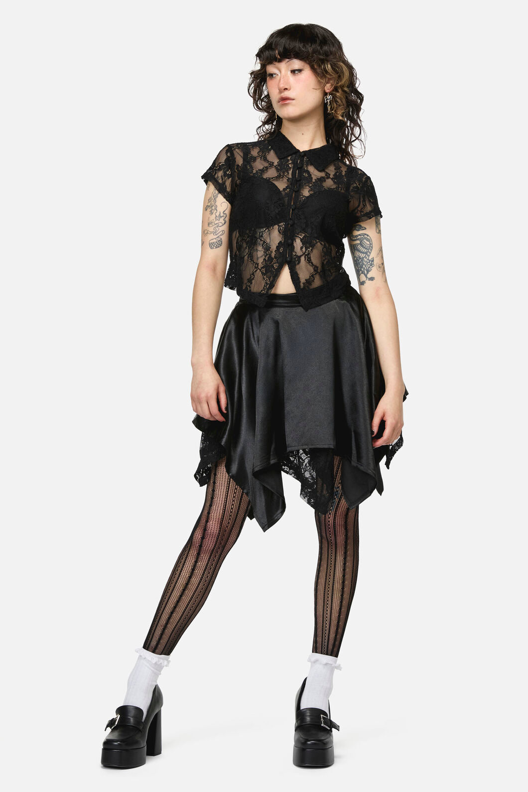 Dangerfield NZ - Pond Lace Goth Skort - black