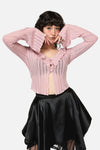 Dangerfield NZ - Ladybug Ruffle Cardigan - pink