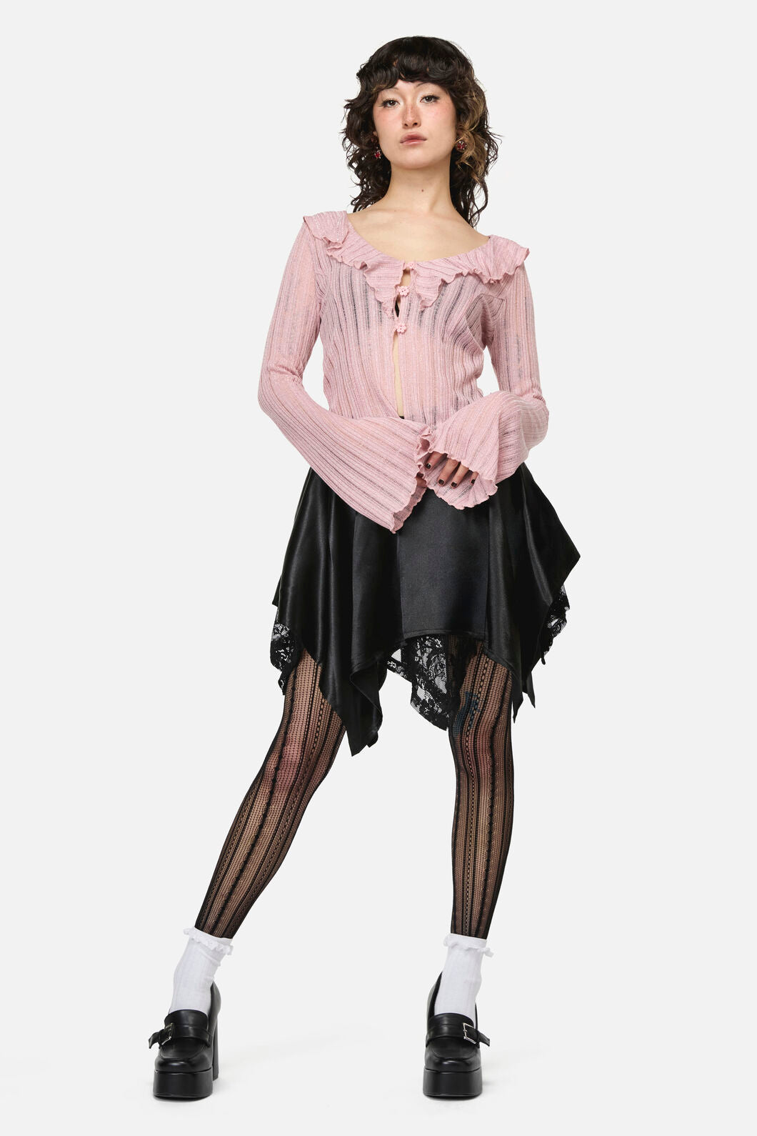 Dangerfield NZ - Ladybug Ruffle Cardigan - pink