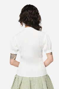 Dangerfield NZ - Naiad Pond Tie Blouse - cream