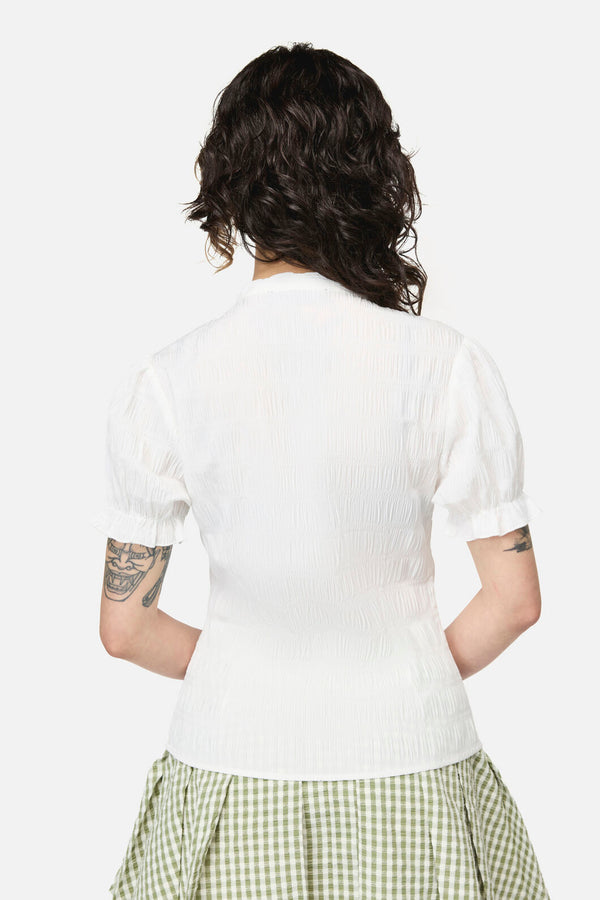 Dangerfield NZ - Naiad Pond Tie Blouse - cream