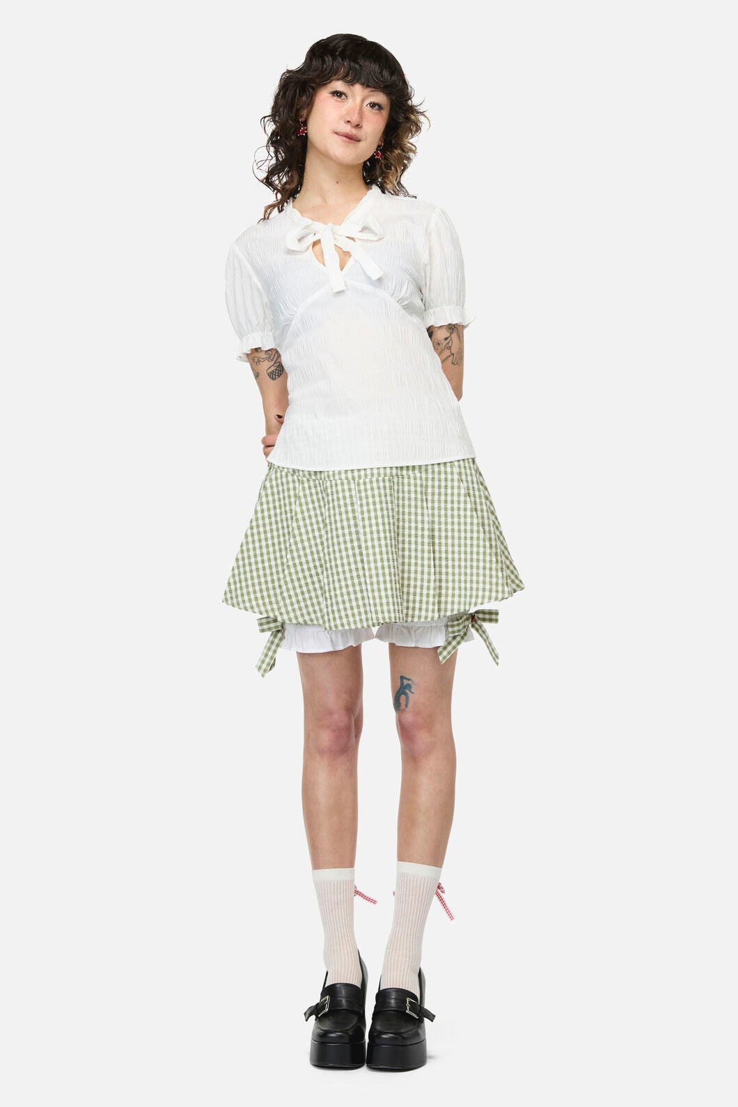 Dangerfield NZ - Naiad Pond Tie Blouse - cream