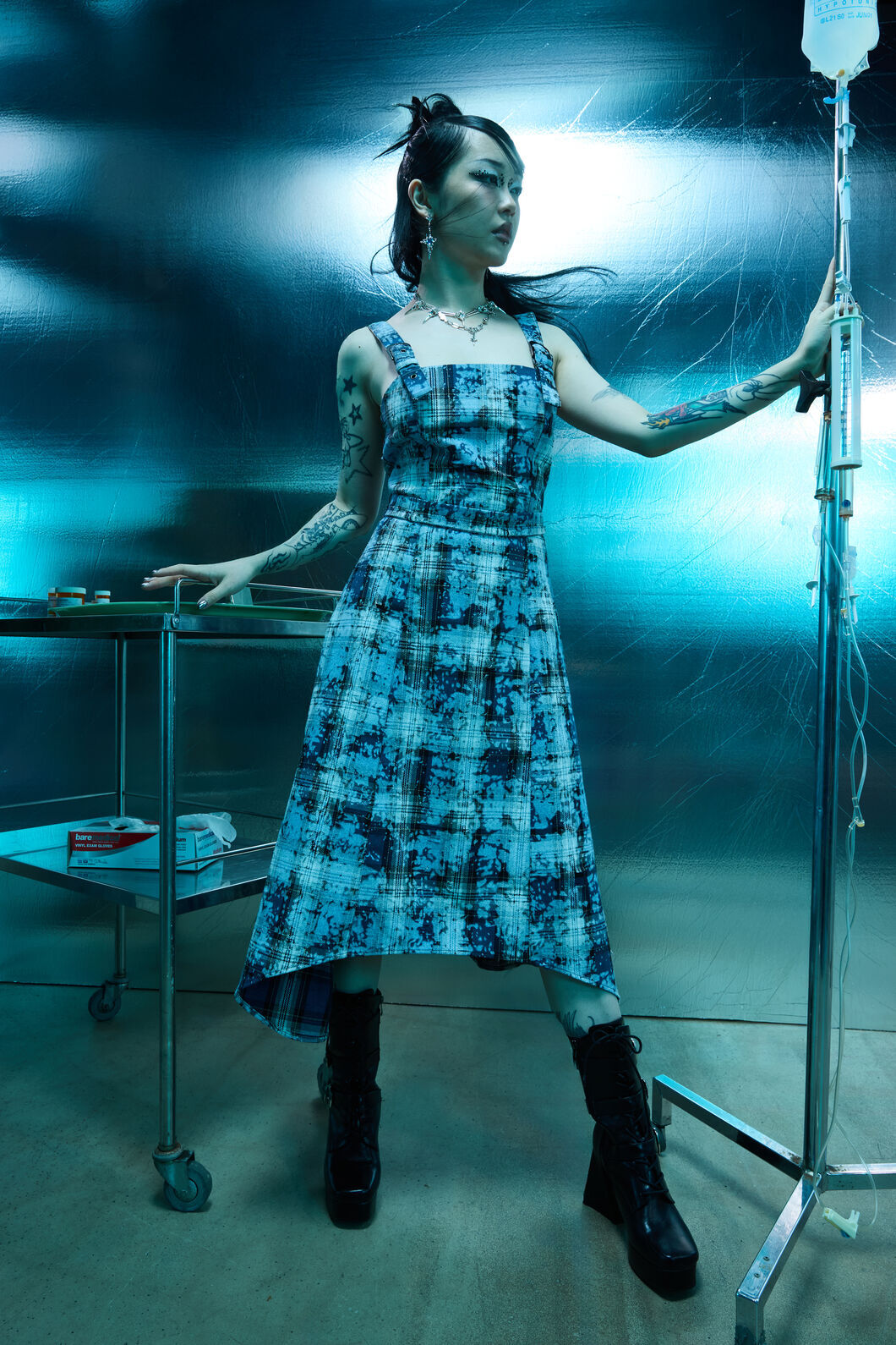 Dangerfield NZ - Fiendish Tartan Goth MaxiDress - multi