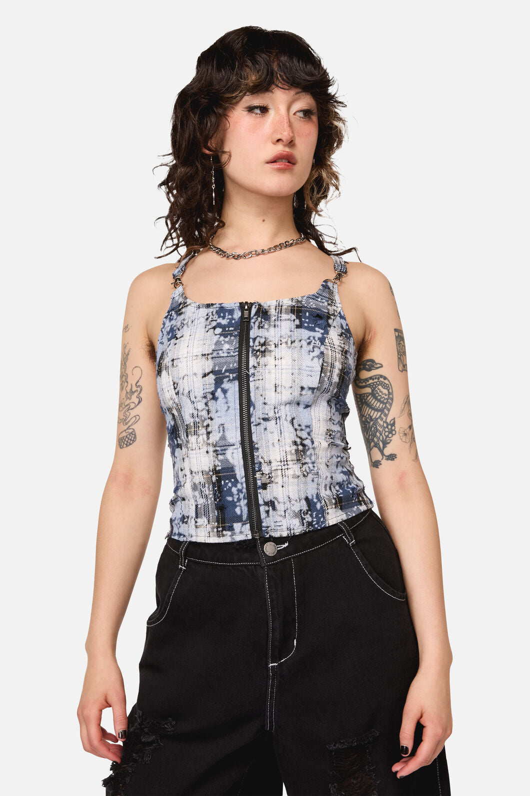 Dangerfield NZ - Fiendish Tartan Goth Top - multi