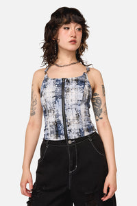 Dangerfield NZ - Fiendish Tartan Goth Top - multi