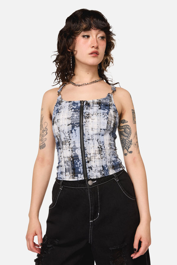 Dangerfield NZ - Fiendish Tartan Goth Top - multi