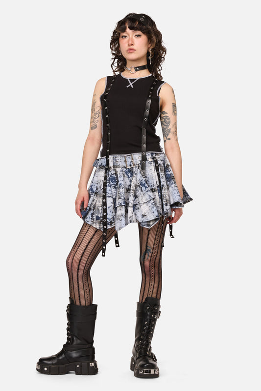 Dangerfield NZ - Fiendish Tartan Goth Skort - multi