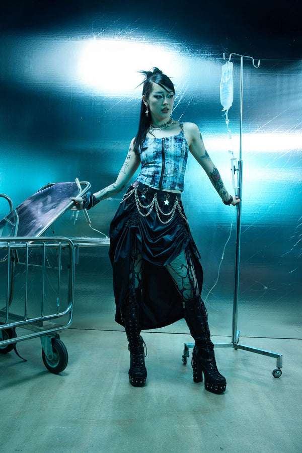 Dangerfield NZ - Sinister Goth Maxi Skirt - black