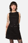 Dangerfield NZ - Nancy Punk Belt Mini Dress - black