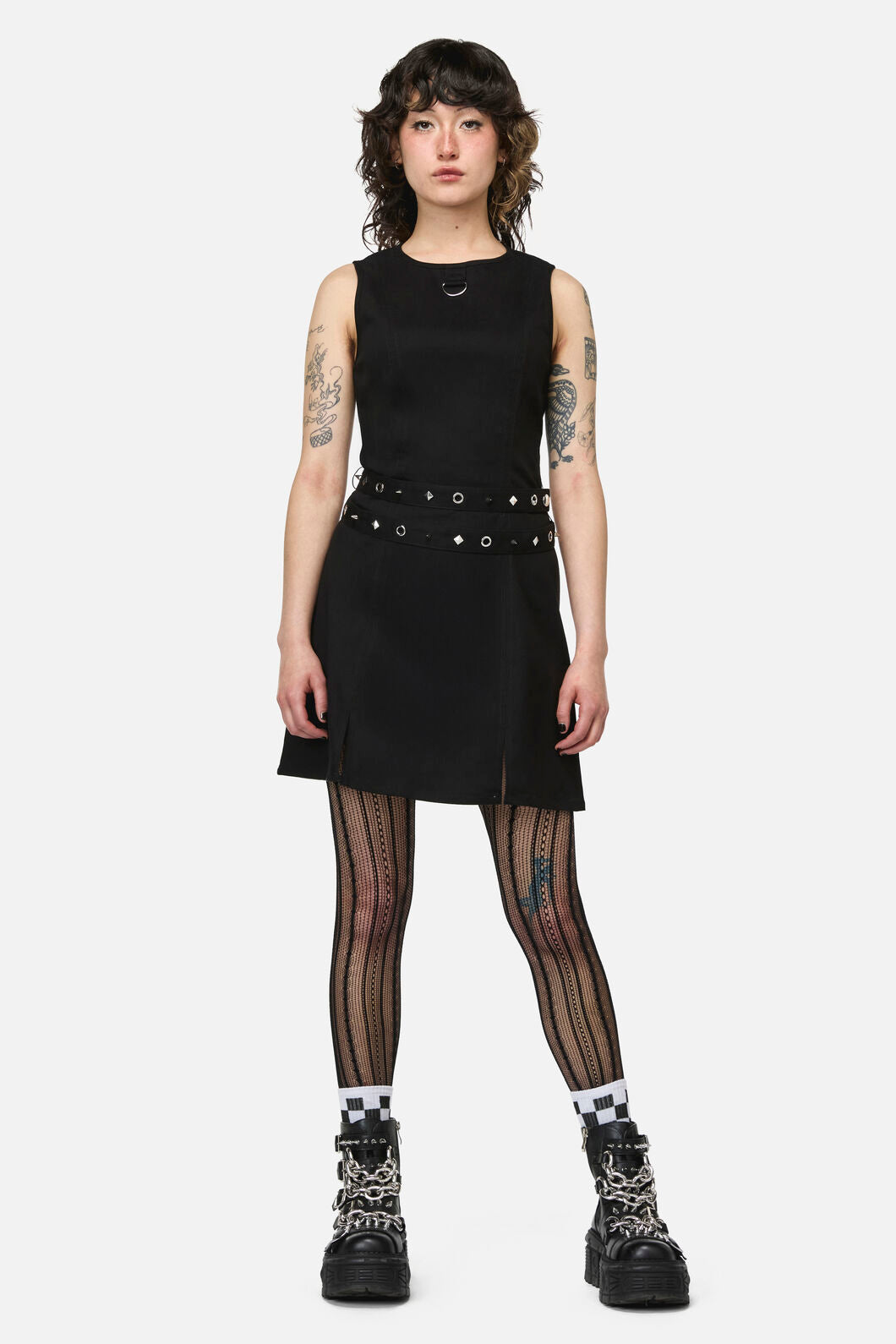 Dangerfield NZ - Nancy Punk Belt Mini Dress - black