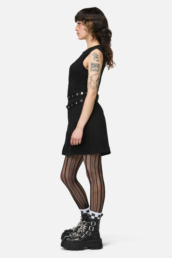 Dangerfield NZ - Nancy Punk Belt Mini Dress - black