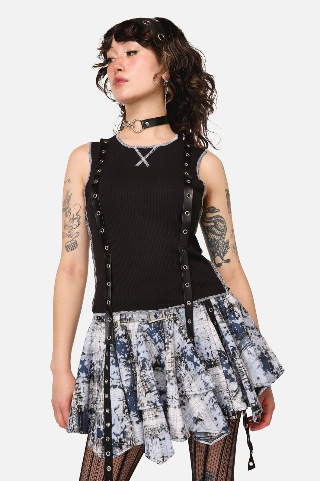 Dangerfield NZ - Nancy Eyelet Punk Tank Top - black