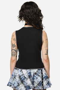 Dangerfield NZ - Nancy Eyelet Punk Tank Top - black