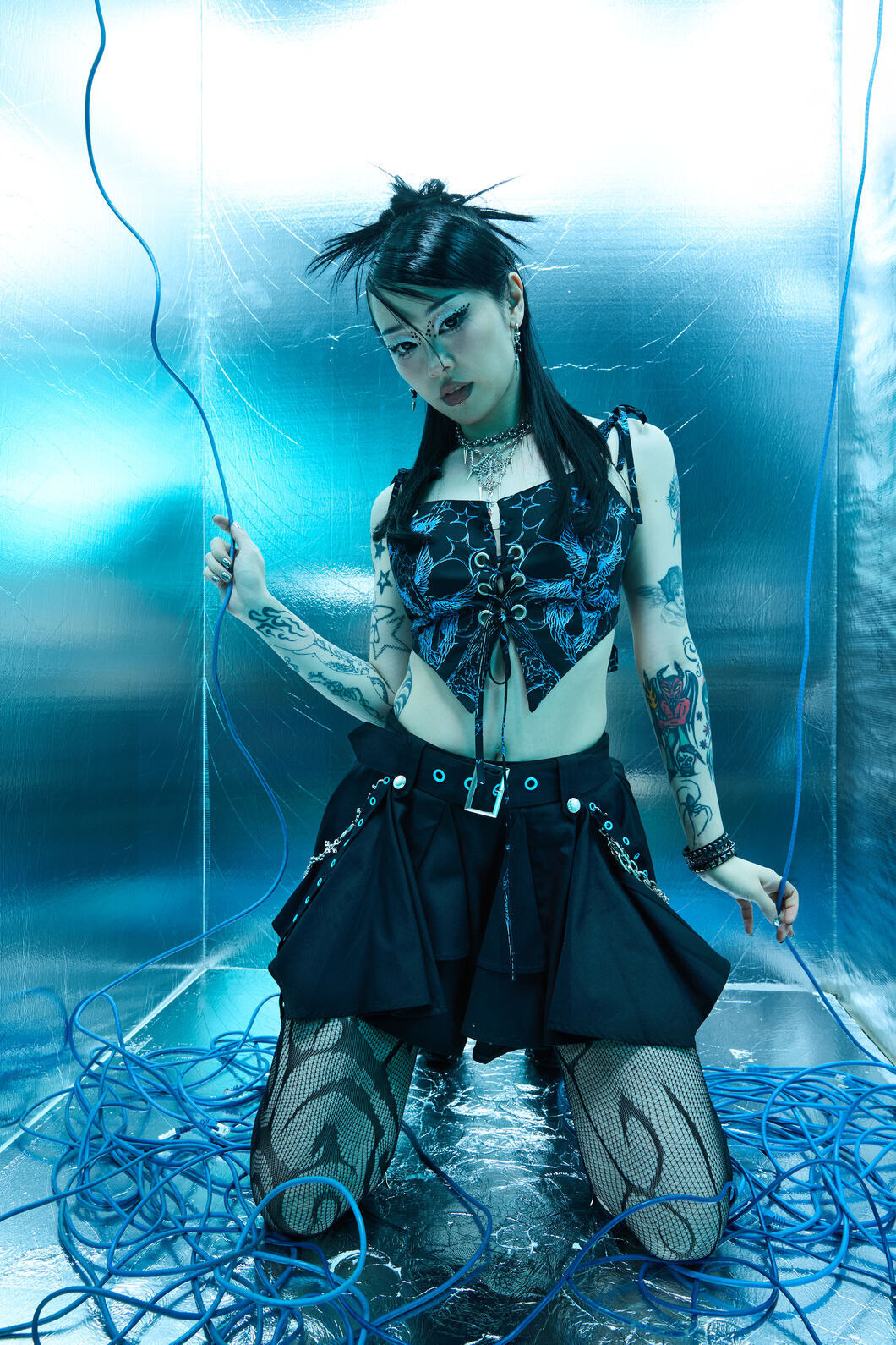 Dangerfield NZ - Divination Goth Tie Top - black