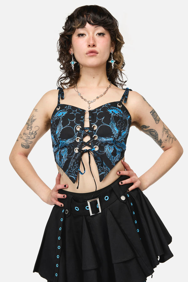 Dangerfield NZ - Divination Goth Tie Top - black