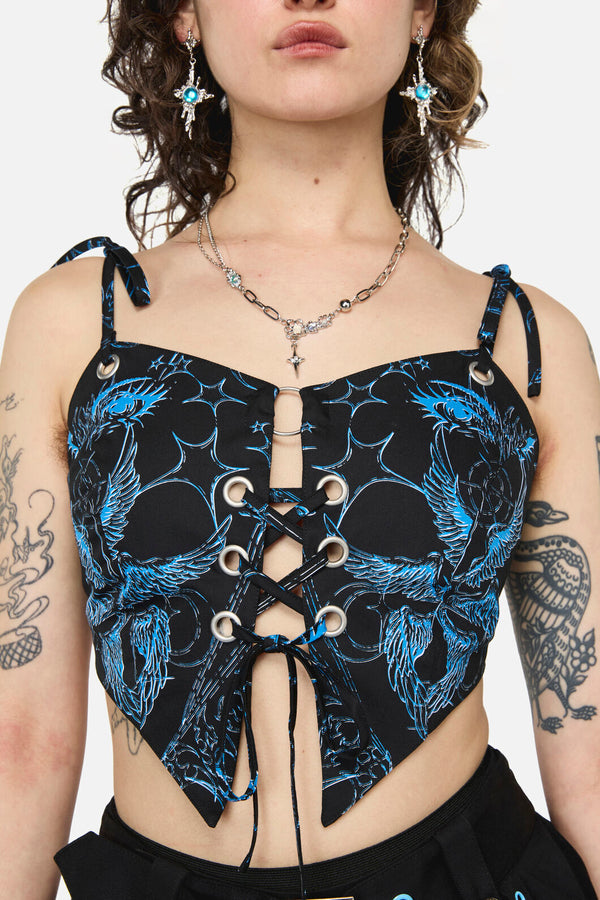 Dangerfield NZ - Divination Goth Tie Top - black