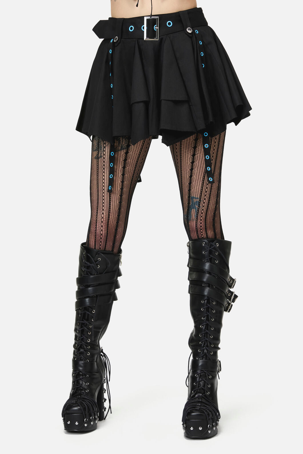 Dangerfield NZ - Heathen Goth Eyelet Skort - black