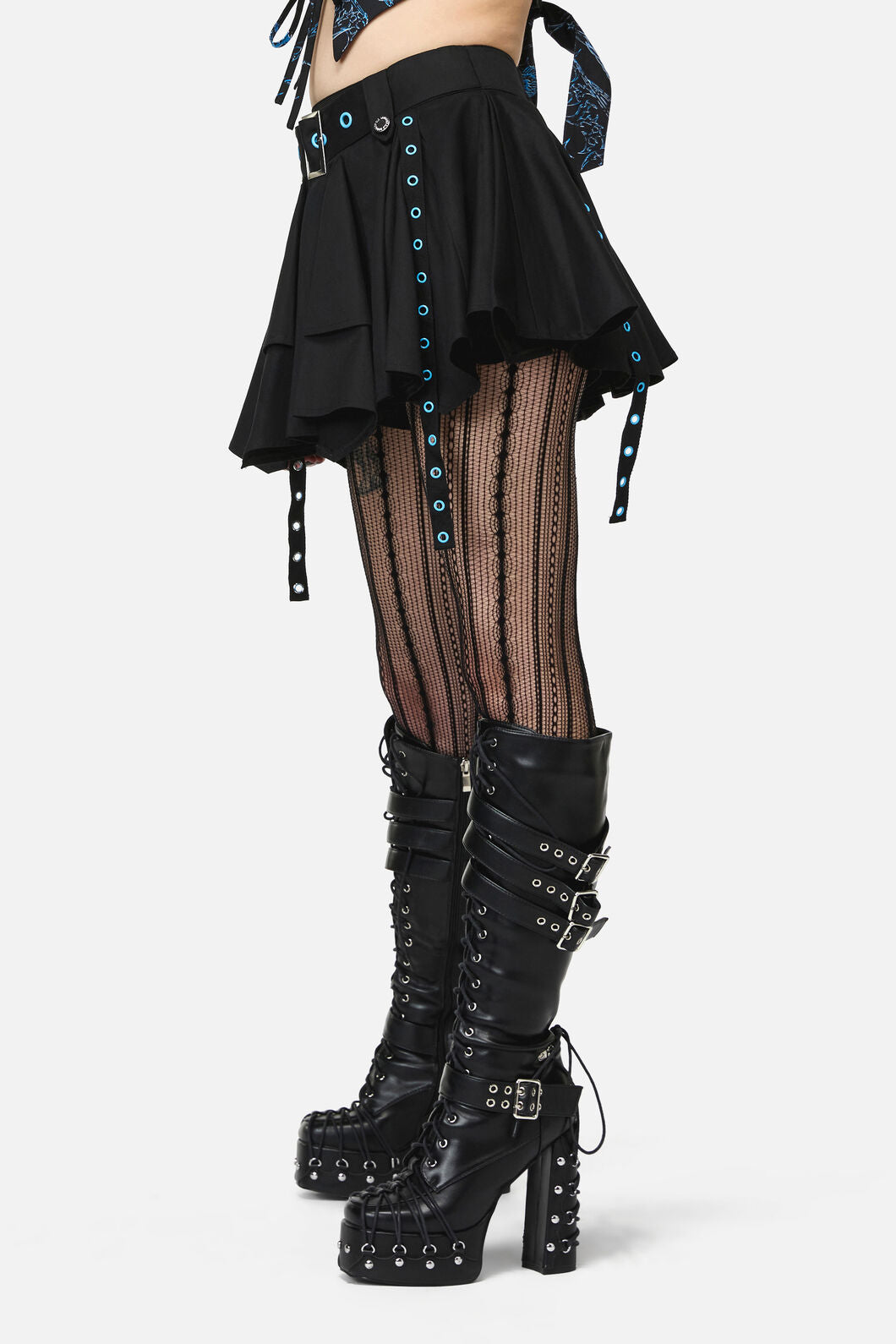 Dangerfield NZ - Heathen Goth Eyelet Skort - black