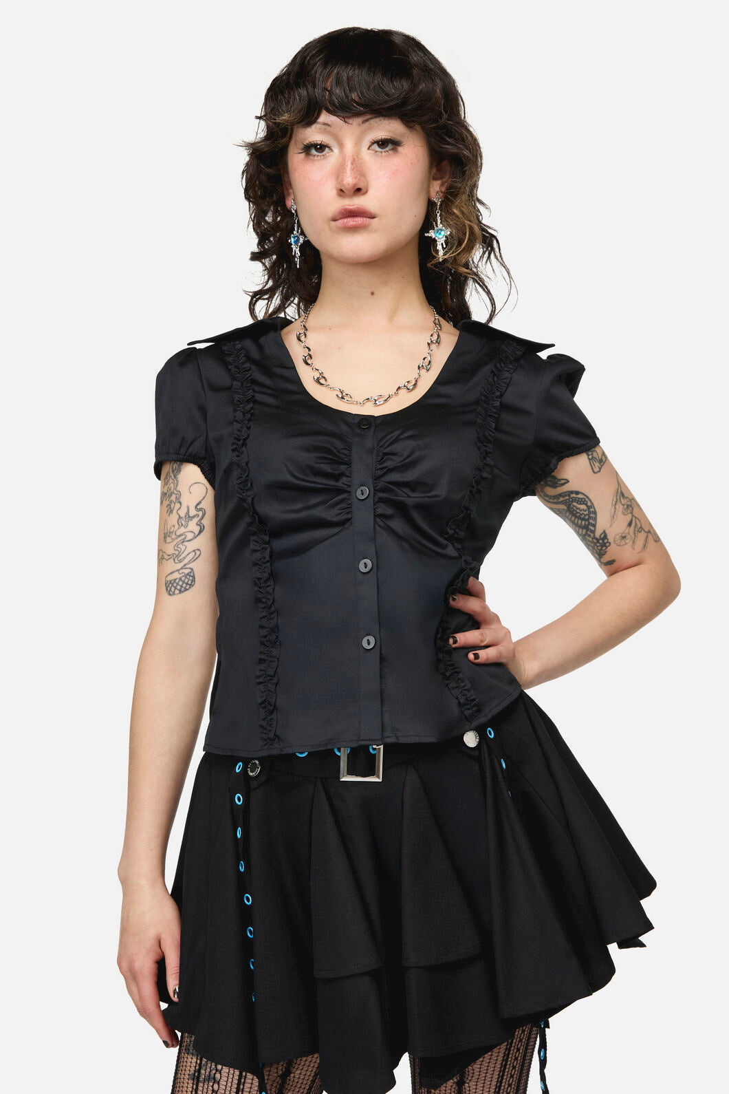 Dangerfield NZ - Divination Goth Blouse - black